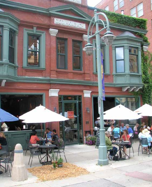 Exterior of Bourbon & Tunns Tavern in Historic Third Ward, Milwaukee, WI